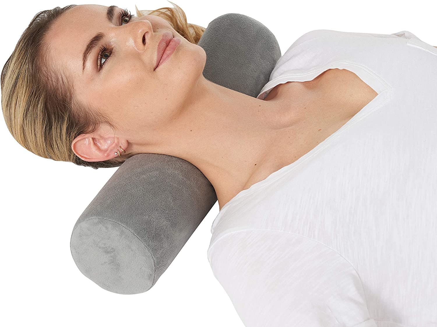 HANNEA Cervical Neck Roll Pillow, Memory Foam Pillow, Cylinder Round Pillow, Pain Relief Neck Pillows for Sleeping Support, Removable Washable Cover HANNEA Cervical Neck Roll Pillow, Memory Foam Pillow, Cylinder Round Pillow, Pain Relief Neck Pillows for Sleeping Support, Removable Washable Cover